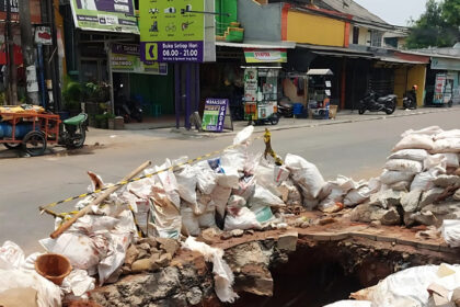 Bekas galian pipa Cibodas Tangerang